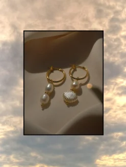 Island Pearl Hoops