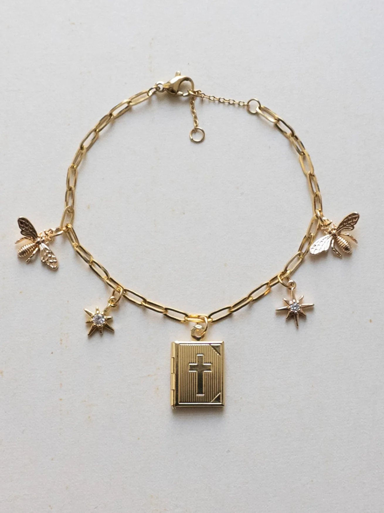 Journey Charm Bracelet - Book Locket, Starburst, Bee