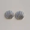 Jumbo Seashell Earstuds - Silver