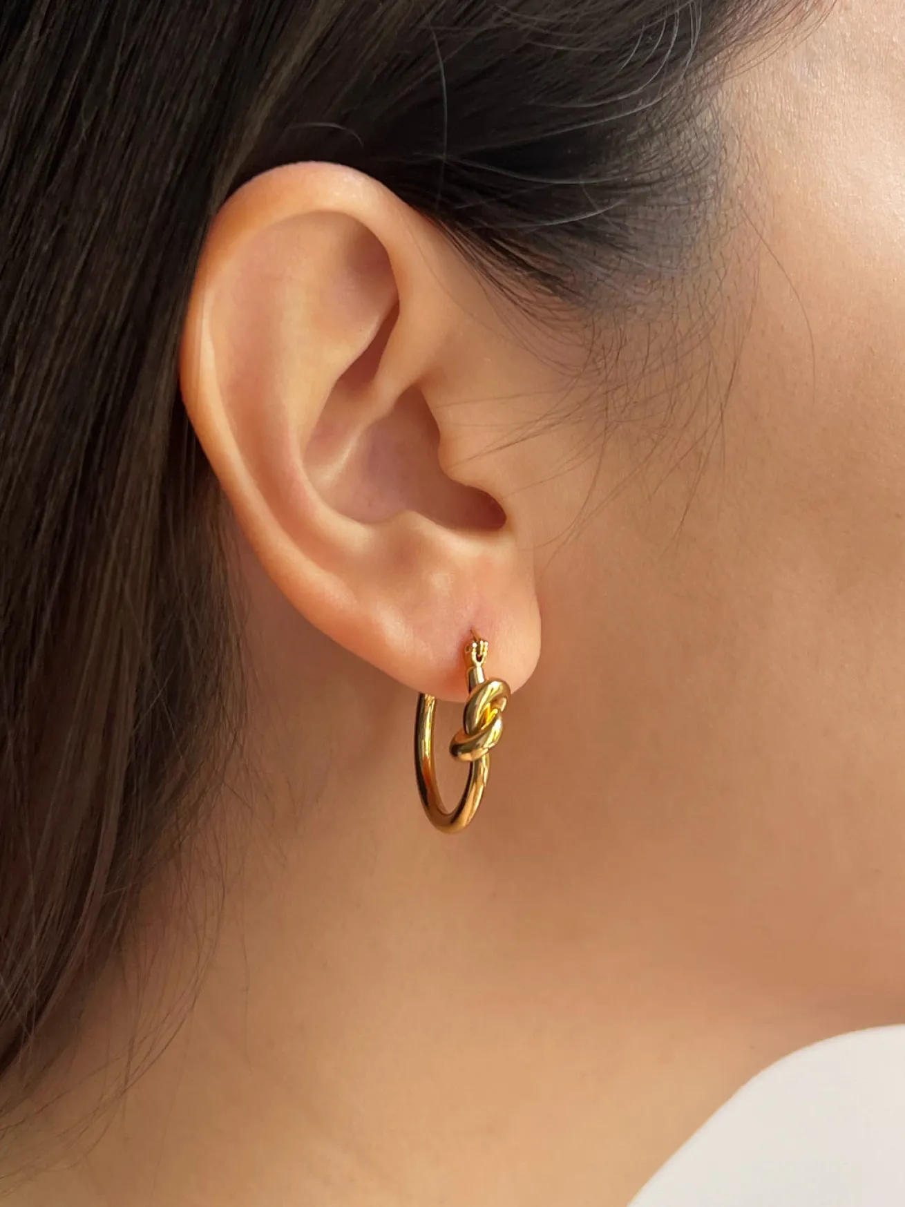 Knot Hoops - Stainless Steel, Gold