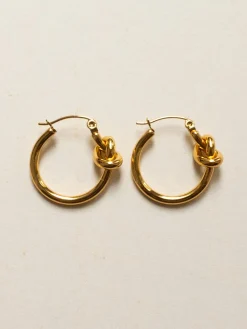 Knot Hoops - Stainless Steel, Gold