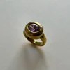 Large Oval Gemstone Ring - Pink
