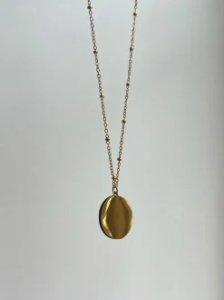 Large Pearl Pendant Necklace with Carved Flowers - Green