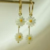 Layered Daisy Hoops - Natural Shell