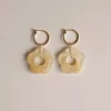 Little Flower Hoops - Marbled Oat *18K Gold-plated