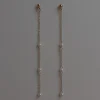 Long Dangle Petite Pearl Earrings