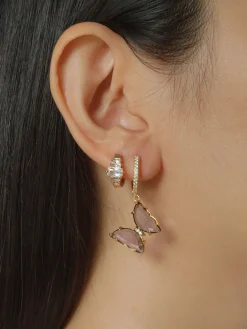 Loveday Butterfly Hoops - Purple *14k Gold-plated
