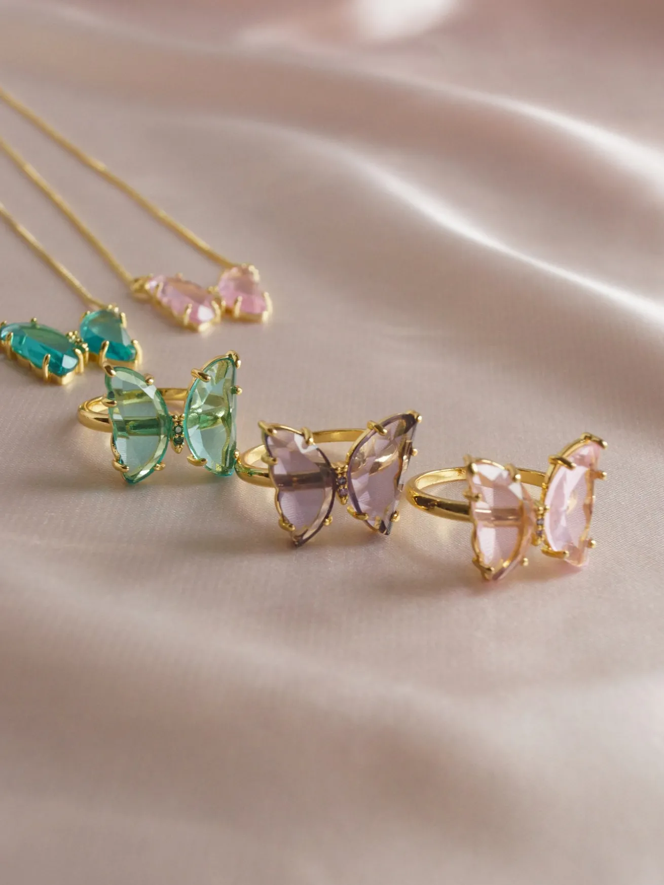 LOVEDAY Butterfly Ring - Seafoam Green *Gold-plated