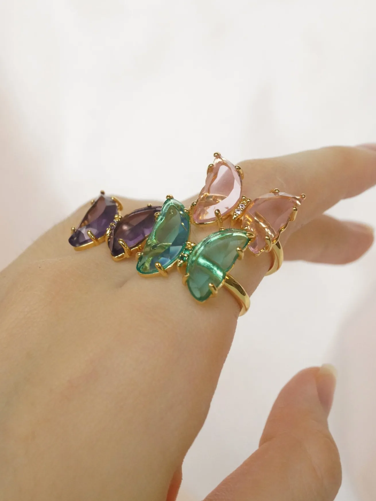 LOVEDAY Butterfly Ring - Seafoam Green *Gold-plated