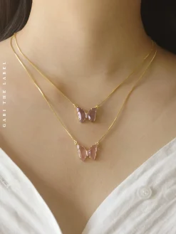 LOVEDAY Necklace - Pink *Gold-plated