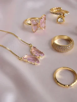 LOVEDAY Necklace - Pink *Gold-plated