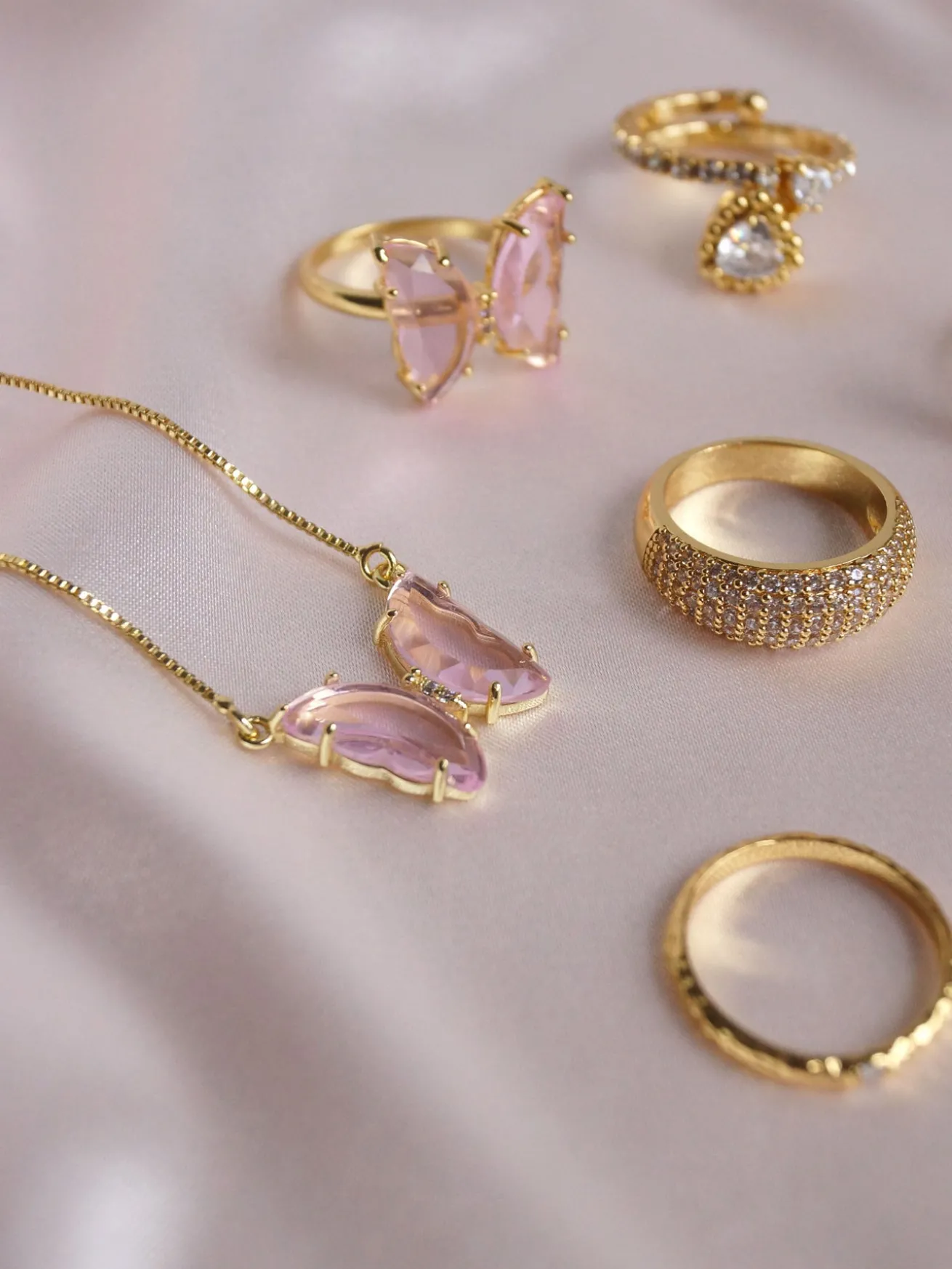 LOVEDAY Necklace - Pink *Gold-plated