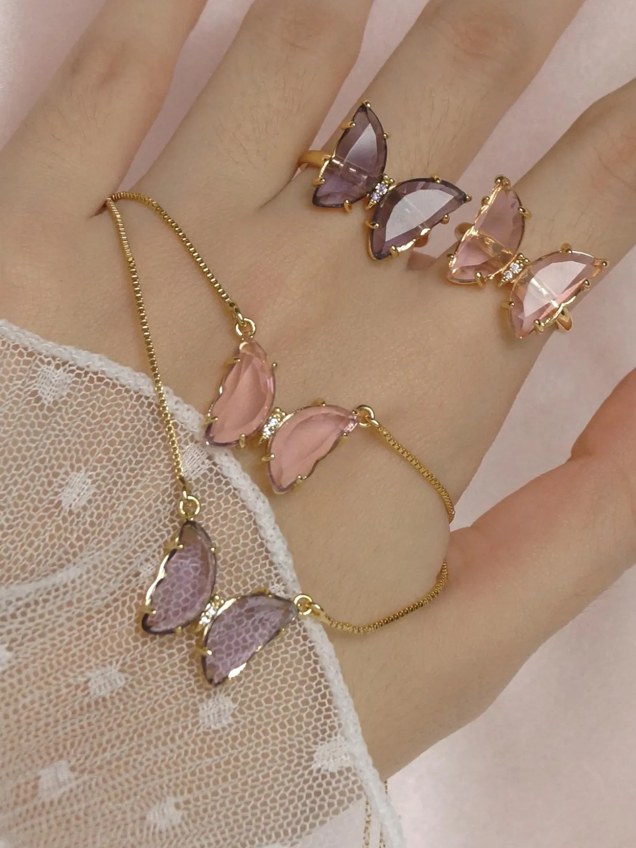 LOVEDAY Necklace - Purple *Gold-plated