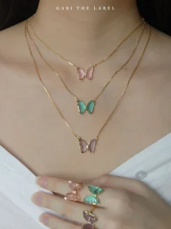 LOVEDAY Necklace - Seafoam Green *Gold-plated