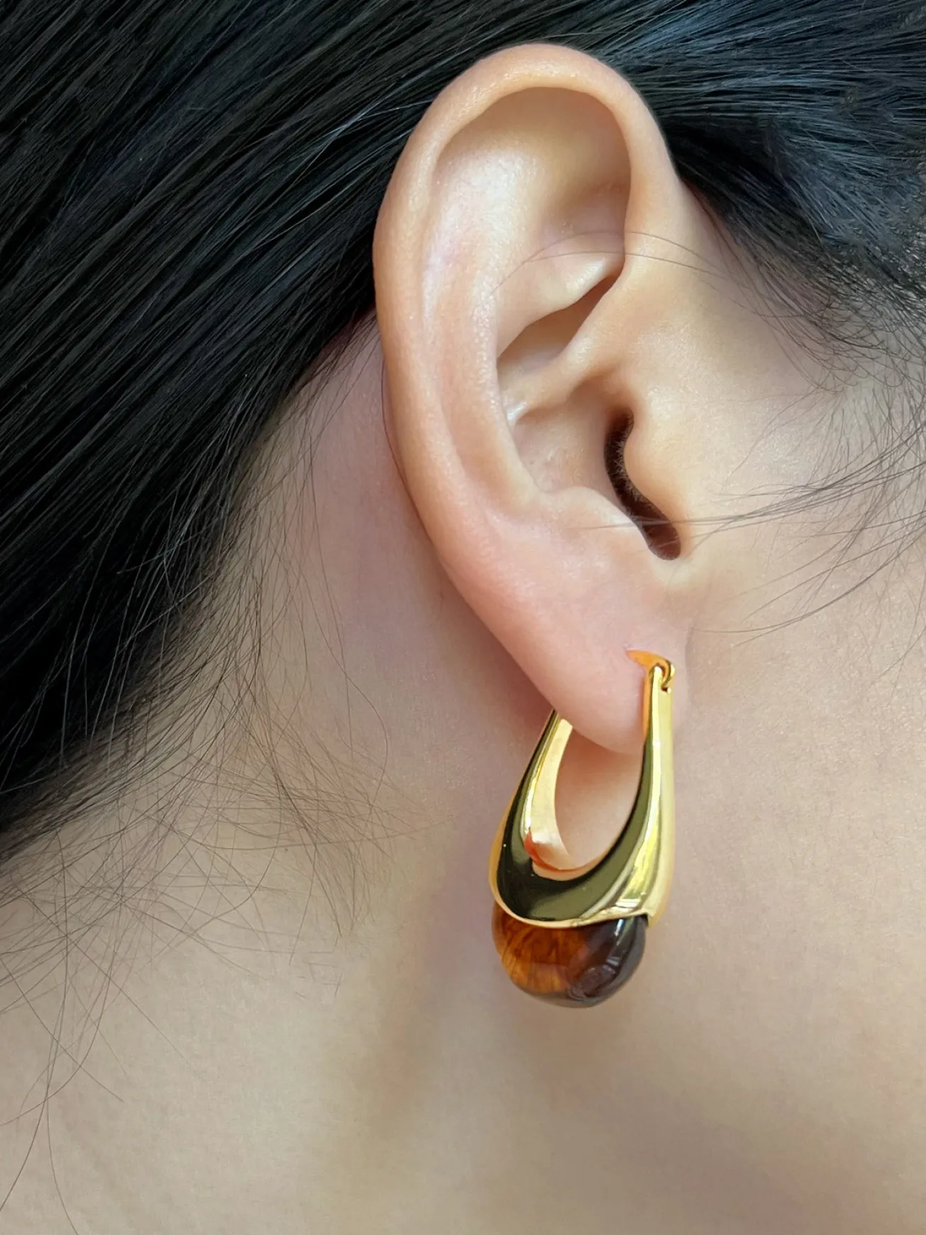 Lucid Dreams Hoops - Gold/Brown