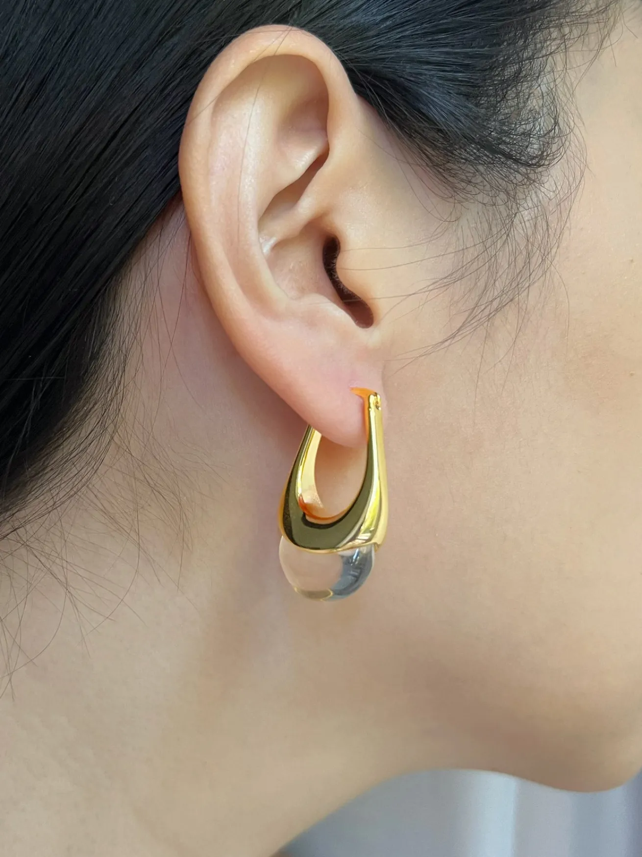 Lucid Dreams Hoops - Gold/Clear