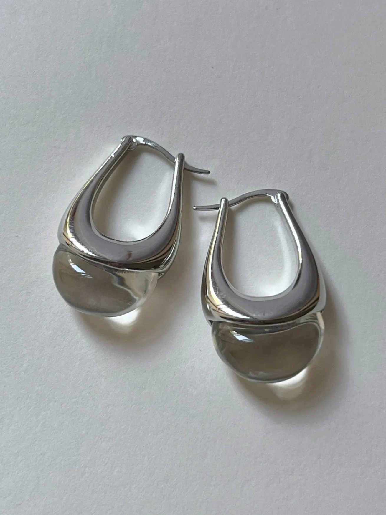 Lucid Dreams Hoops - Silver/Clear