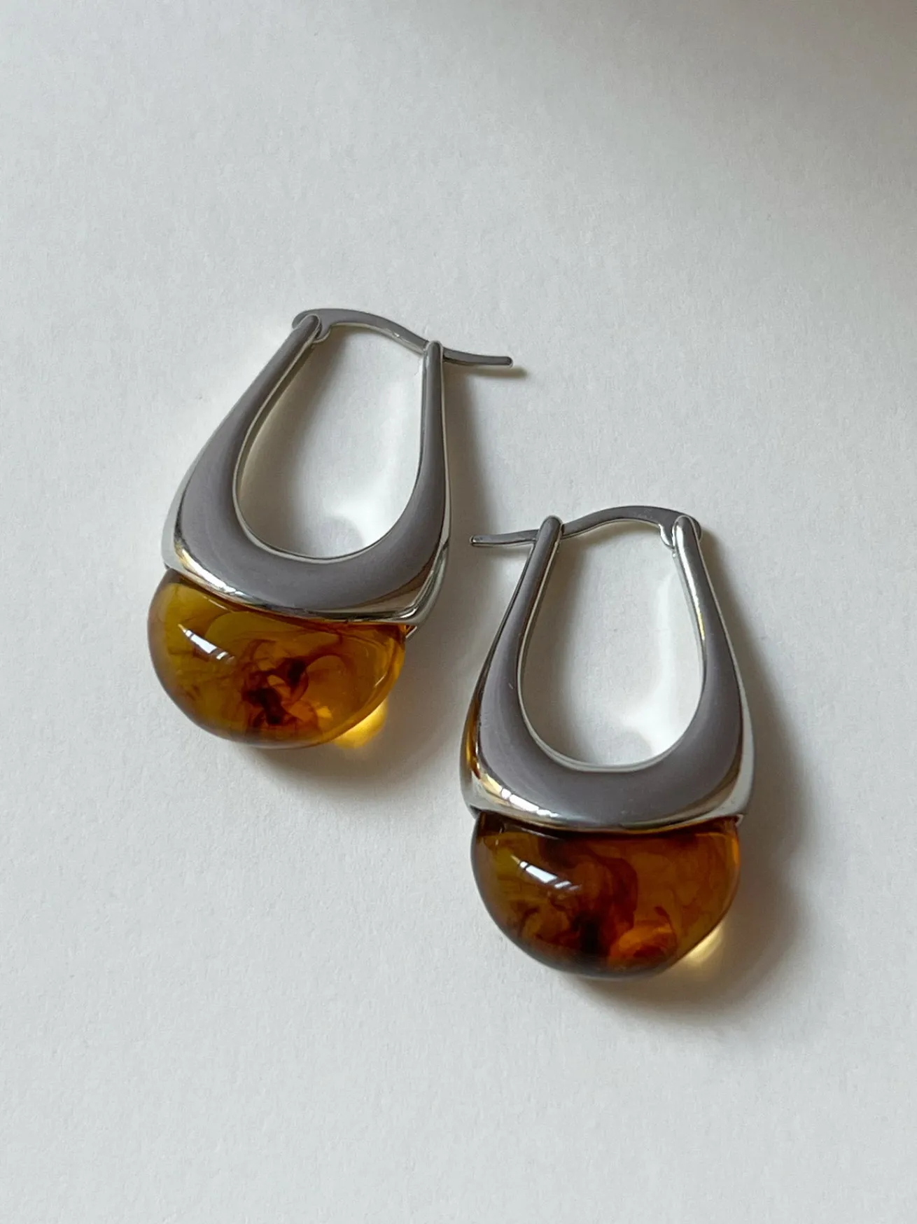 Lucid Dreams Hoops - Silver/Brown