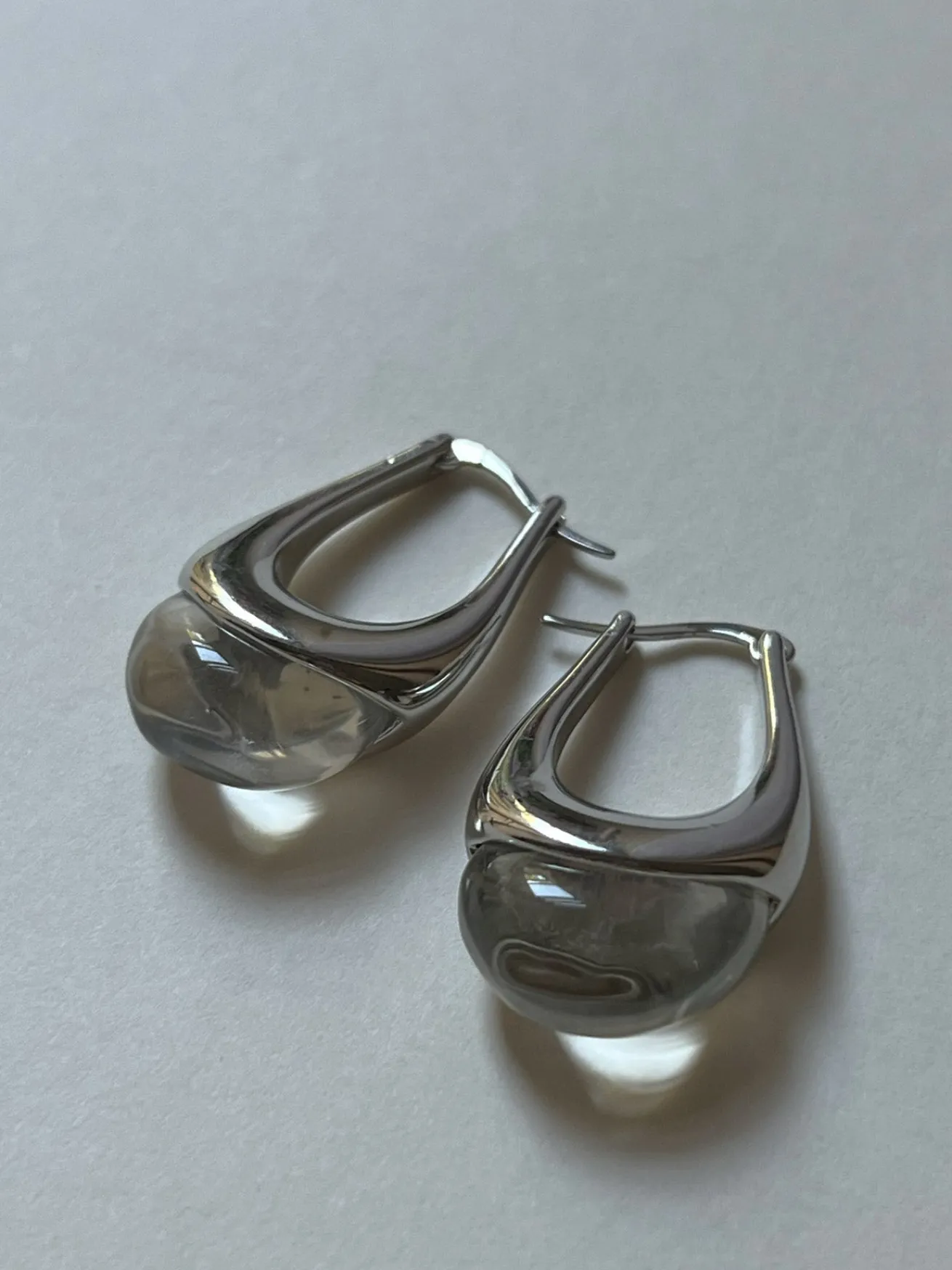 Lucid Dreams Hoops - Silver/Clear