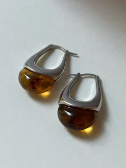 Lucid Dreams Hoops - Silver/Brown