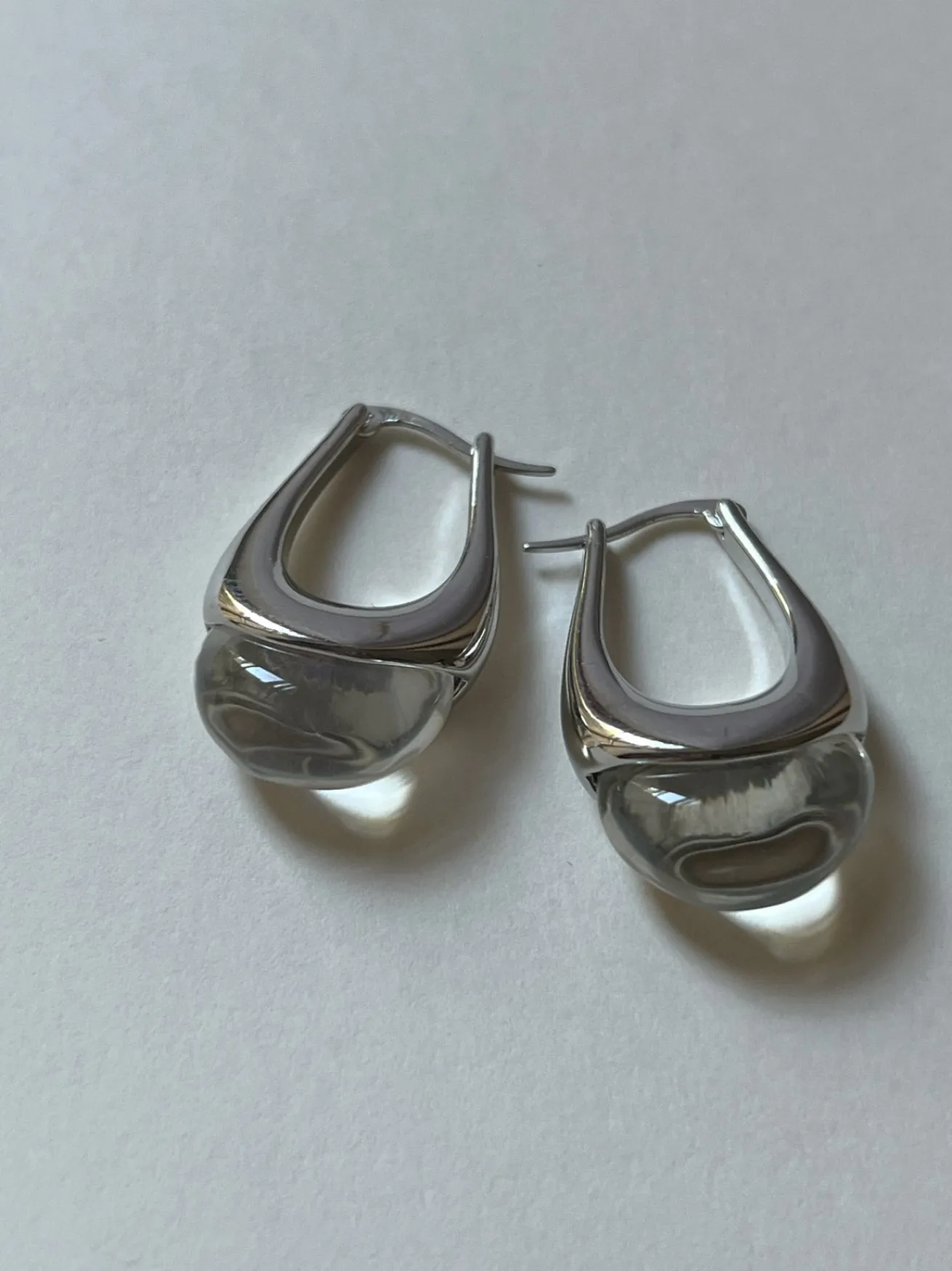 Lucid Dreams Hoops - Silver/Clear