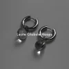 Lucite Globule Hoops - Silver