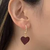 Maroon Red Heart Hoops