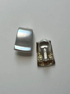 Matte Silver Rectangular Clip-Ons (Vintage)