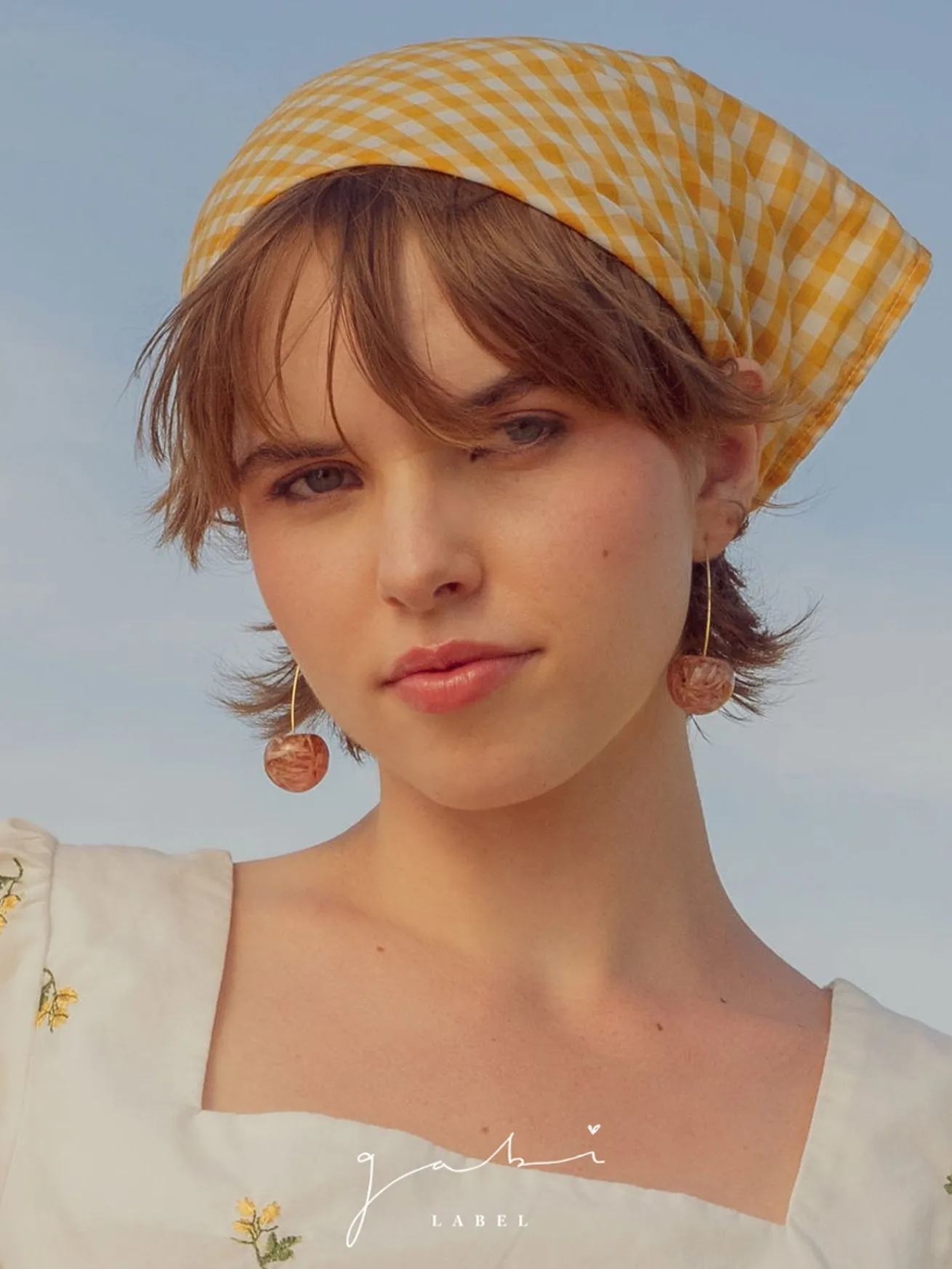 MIKA Floral Cherry Earrings - Clear Pink *Gold-plated stems