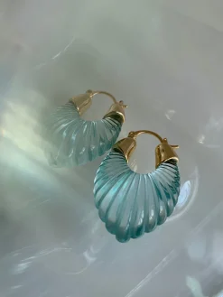 Mirage Glacial Hoops - Turquoise Lake