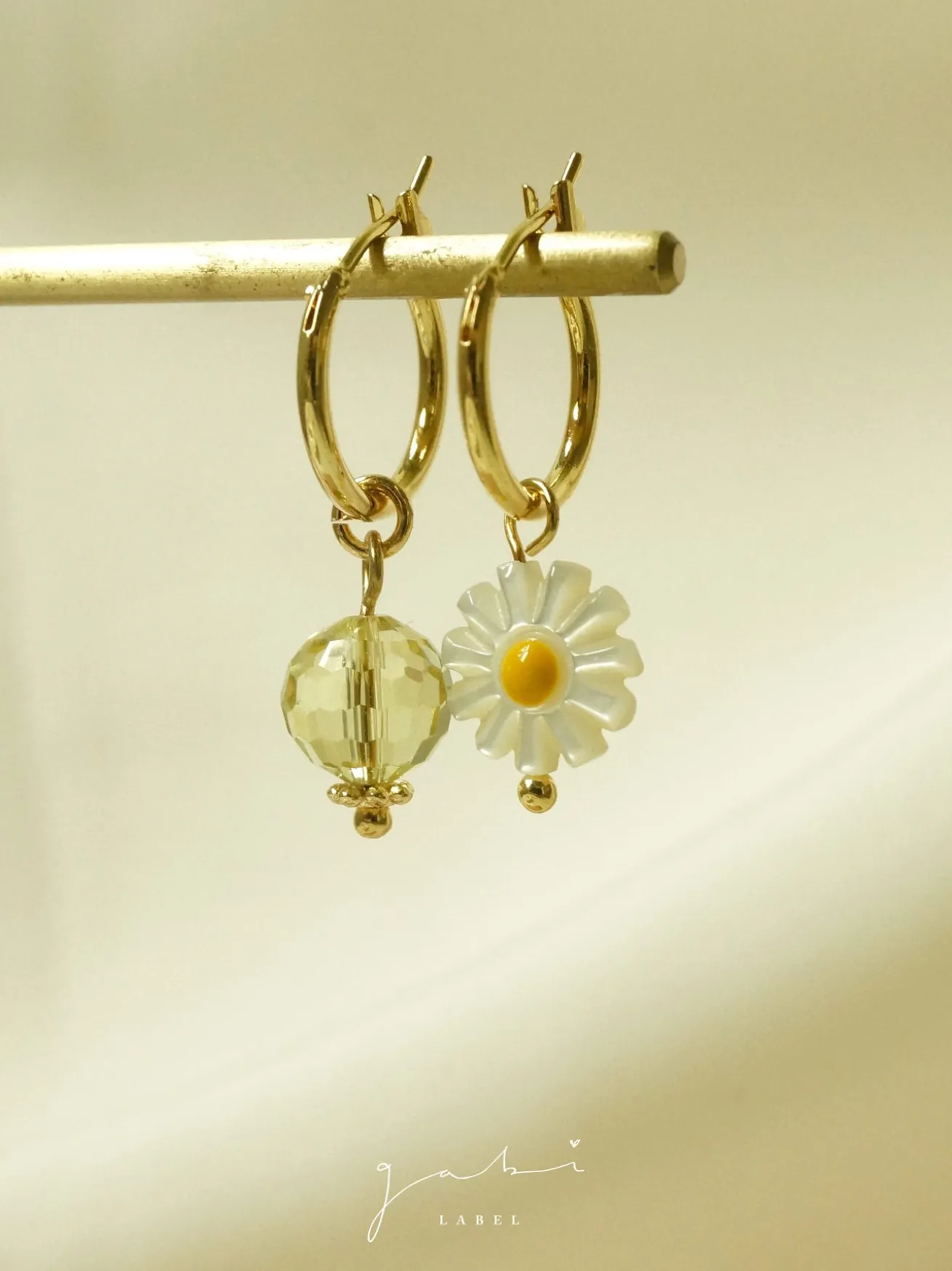 Mismatched Petite Daisy Hoops