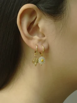 Mismatched Petite Daisy Hoops