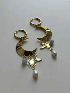 Modern Mystic Crescent Moon Hoop Earrings