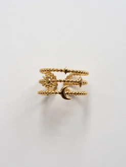 Moon And Stars Twist Ring
