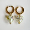 Mosaic Glass Heart Hoops