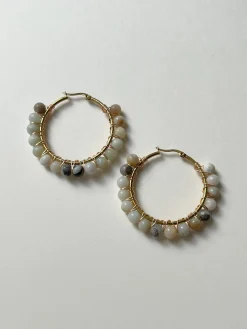 Natural Stone Hoops Maxi - Multi-colour