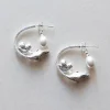 Nature’s Dance Hoops with Freshwater Pearl - White Silver