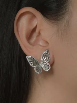 OAHU Butterfly Earrings - Silver *Platinum-plated S925 Earposts