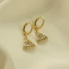 Origami Earrings - Clear *18K Gold-plated