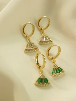 Origami Earrings - Clear *18K Gold-plated