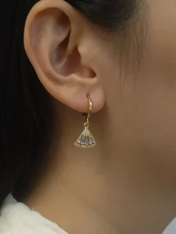 Origami Earrings - Clear *18K Gold-plated