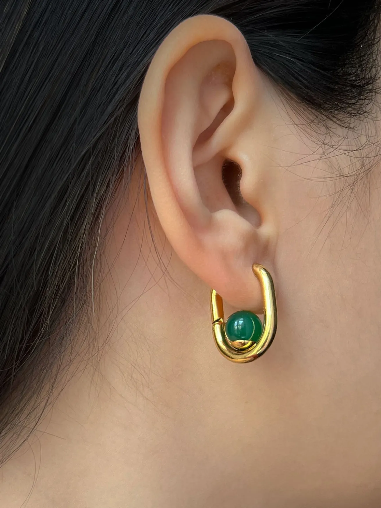 Oval Hoops - Malachite/Green