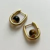 Oval Hoops - Tiger Eye/Brown