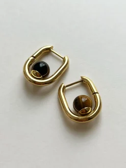 Oval Hoops - Tiger Eye/Brown