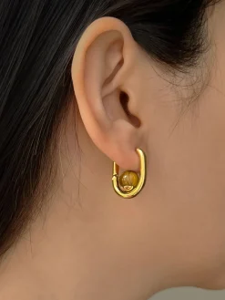 Oval Hoops - Tiger Eye/Brown