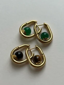 Oval Hoops - Tiger Eye/Brown