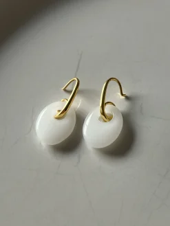 Oval Jade Pendant Earrings