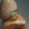 Oval Stone Crystal Ring - Aventurine/Green