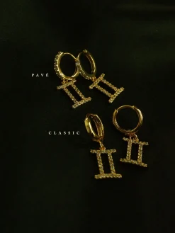 Pavé Sparkle Horoscope Huggies *18k Gold-plated