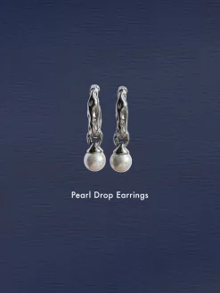 Pearl Drop Earrings - Silver